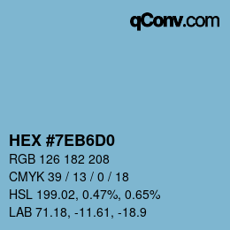 颜色代码: HEX #7EB6D0 | qconv.com