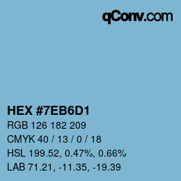 カラーコード: HEX #7EB6D1 | qconv.com