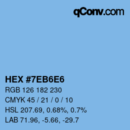 カラーコード: HEX #7EB6E6 | qconv.com