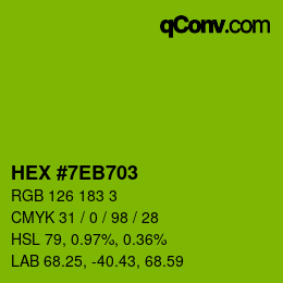 Color code: HEX #7EB703 | qconv.com