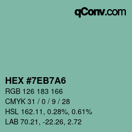 Color code: HEX #7EB7A6 | qconv.com