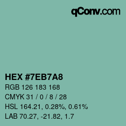 Color code: HEX #7EB7A8 | qconv.com