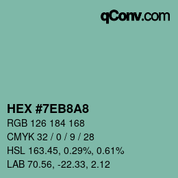 Color code: HEX #7EB8A8 | qconv.com