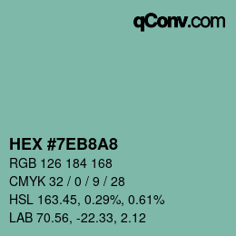 Color code: HEX #7EB8A8 | qconv.com