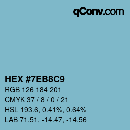 颜色代码: HEX #7EB8C9 | qconv.com