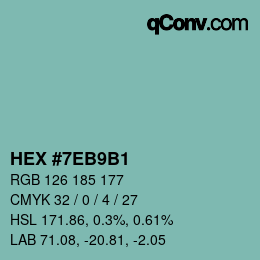 Código de color: HEX #7EB9B1 | qconv.com