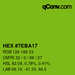 Color code: HEX #7EBA17 | qconv.com