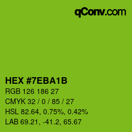 Color code: HEX #7EBA1B | qconv.com
