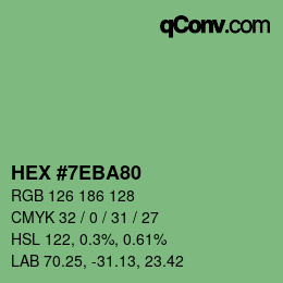 Color code: HEX #7EBA80 | qconv.com