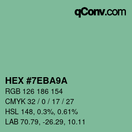 Color code: HEX #7EBA9A | qconv.com