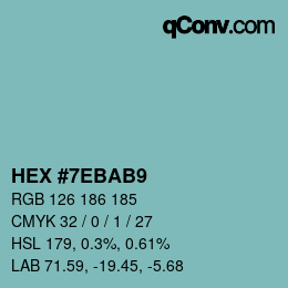 Color code: HEX #7EBAB9 | qconv.com