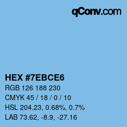 Color code: HEX #7EBCE6 | qconv.com