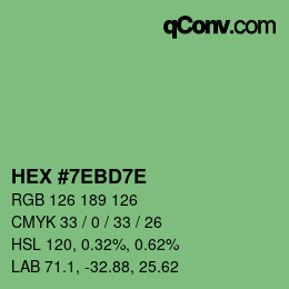 Color code: HEX #7EBD7E | qconv.com