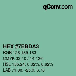 Color code: HEX #7EBDA3 | qconv.com