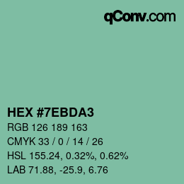 Color code: HEX #7EBDA3 | qconv.com