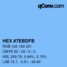 Color code: HEX #7EBDFB | qconv.com