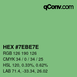 Color code: HEX #7EBE7E | qconv.com