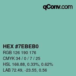 Color code: HEX #7EBEB0 | qconv.com