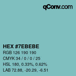 Color code: HEX #7EBEBE | qconv.com