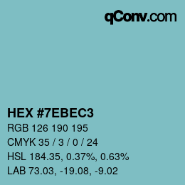 Color code: HEX #7EBEC3 | qconv.com