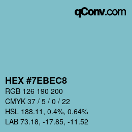 Color code: HEX #7EBEC8 | qconv.com