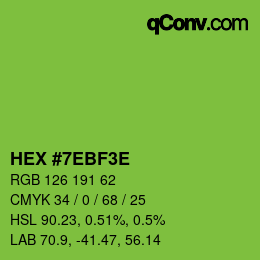 Color code: HEX #7EBF3E | qconv.com