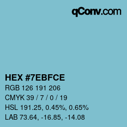 Farbcode: HEX #7EBFCE | qconv.com