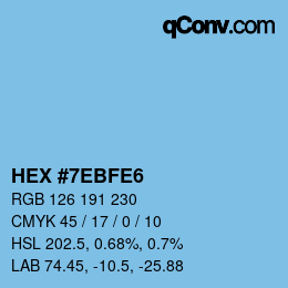 Color code: HEX #7EBFE6 | qconv.com