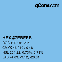 Color code: HEX #7EBFEB | qconv.com