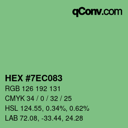 Código de color: HEX #7EC083 | qconv.com