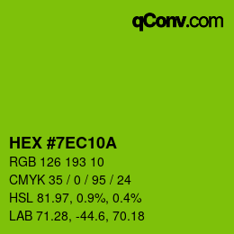 Color code: HEX #7EC10A | qconv.com