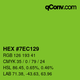 カラーコード: HEX #7EC129 | qconv.com