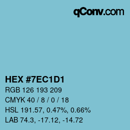カラーコード: HEX #7EC1D1 | qconv.com