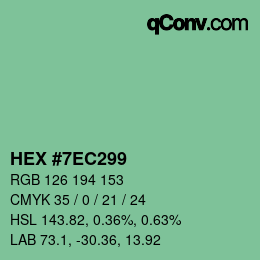 Color code: HEX #7EC299 | qconv.com