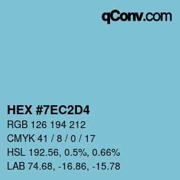 颜色代码: HEX #7EC2D4 | qconv.com