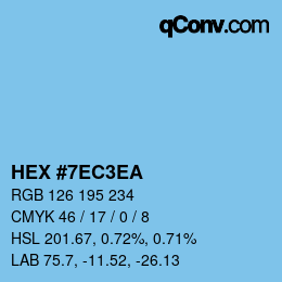 カラーコード: HEX #7EC3EA | qconv.com