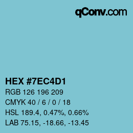 カラーコード: HEX #7EC4D1 | qconv.com