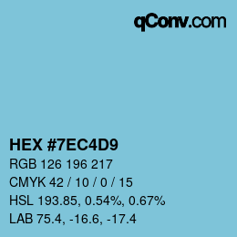 颜色代码: HEX #7EC4D9 | qconv.com