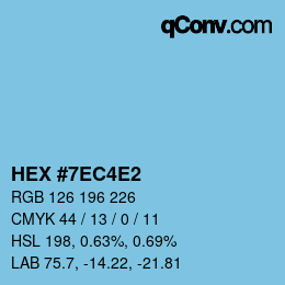 Farbcode: HEX #7EC4E2 | qconv.com