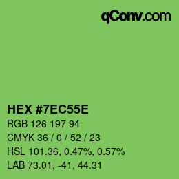 Código de color: HEX #7EC55E | qconv.com