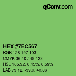 カラーコード: HEX #7EC567 | qconv.com