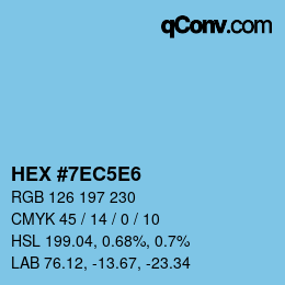 Code couleur: HEX #7EC5E6 | qconv.com