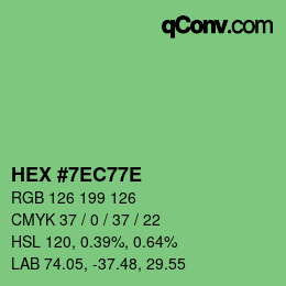 Color code: HEX #7EC77E | qconv.com