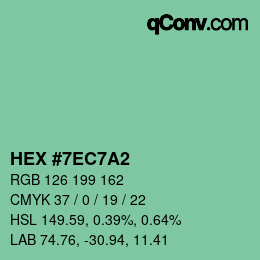 カラーコード: HEX #7EC7A2 | qconv.com