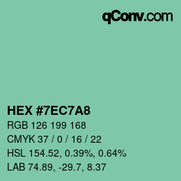 カラーコード: HEX #7EC7A8 | qconv.com