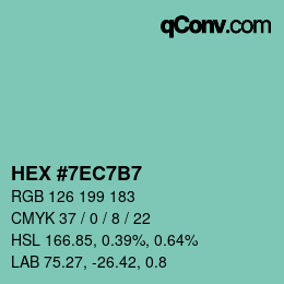 Color code: HEX #7EC7B7 | qconv.com