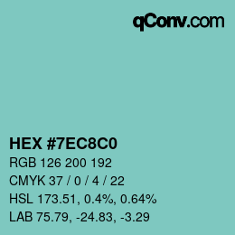 Color code: HEX #7EC8C0 | qconv.com