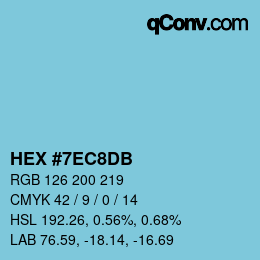 カラーコード: HEX #7EC8DB | qconv.com