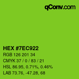カラーコード: HEX #7EC922 | qconv.com