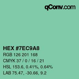 颜色代码: HEX #7EC9A8 | qconv.com